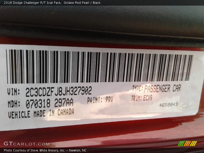 Octane Red Pearl / Black 2018 Dodge Challenger R/T Scat Pack