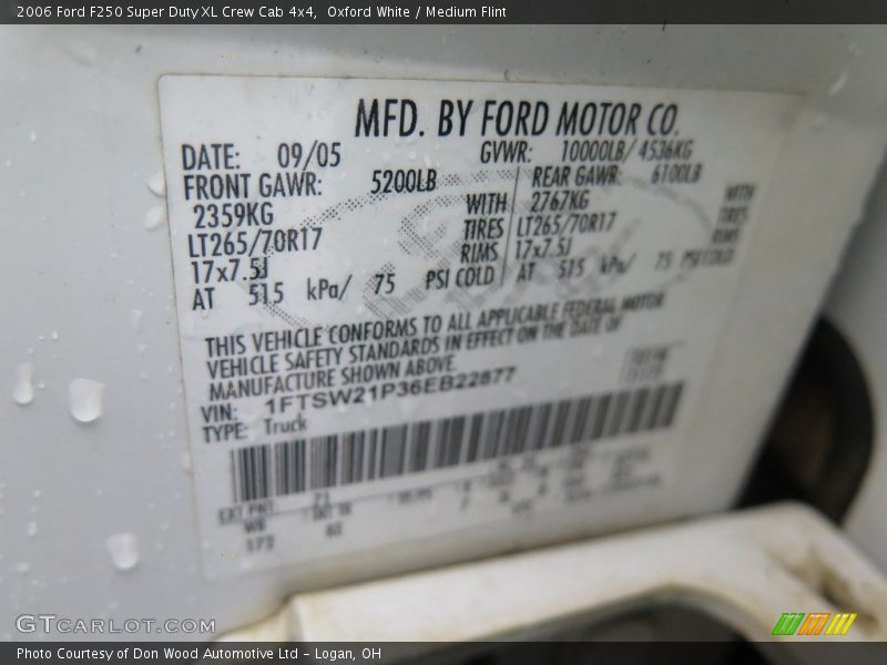 Oxford White / Medium Flint 2006 Ford F250 Super Duty XL Crew Cab 4x4