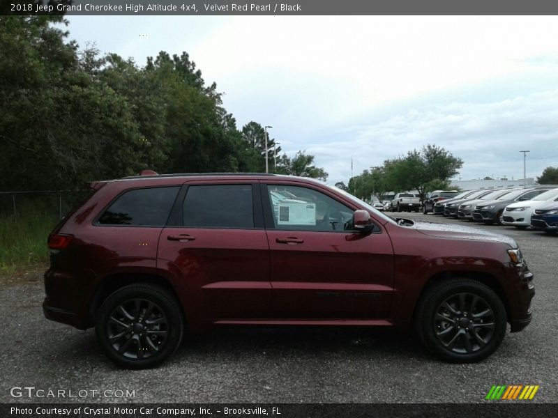 Velvet Red Pearl / Black 2018 Jeep Grand Cherokee High Altitude 4x4