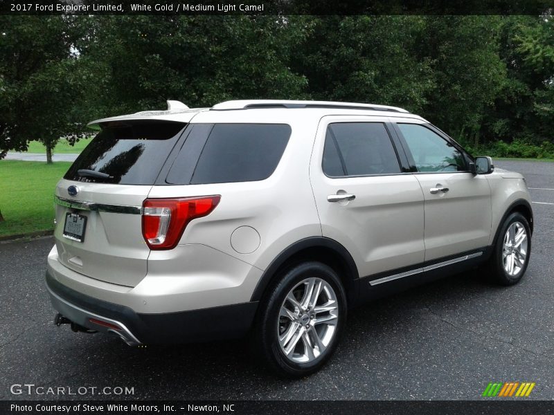 White Gold / Medium Light Camel 2017 Ford Explorer Limited