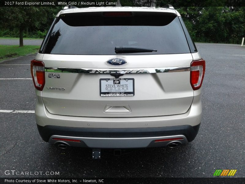 White Gold / Medium Light Camel 2017 Ford Explorer Limited