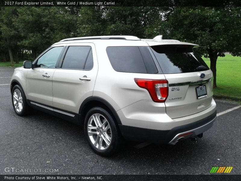 White Gold / Medium Light Camel 2017 Ford Explorer Limited