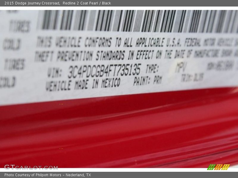 Redline 2 Coat Pearl / Black 2015 Dodge Journey Crossroad