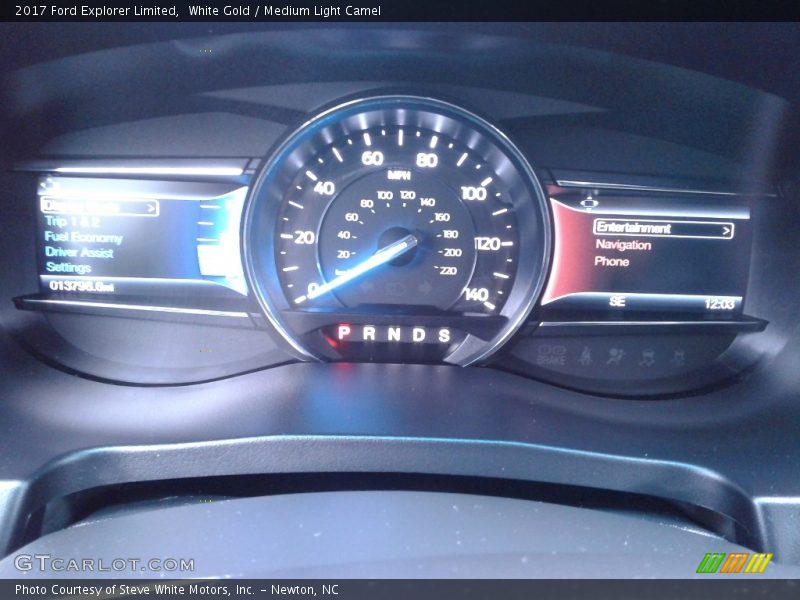 White Gold / Medium Light Camel 2017 Ford Explorer Limited