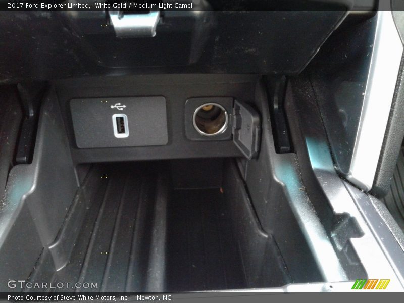 White Gold / Medium Light Camel 2017 Ford Explorer Limited