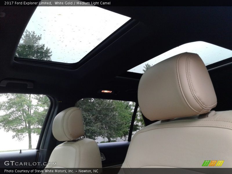 White Gold / Medium Light Camel 2017 Ford Explorer Limited