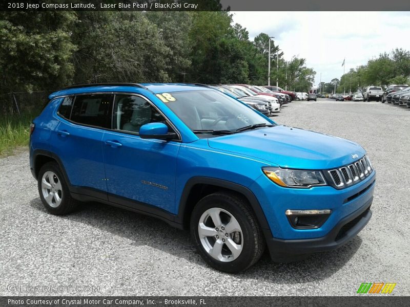 Laser Blue Pearl / Black/Ski Gray 2018 Jeep Compass Latitude