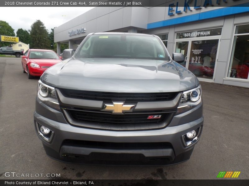 Satin Steel Metallic / Jet Black 2018 Chevrolet Colorado Z71 Crew Cab 4x4