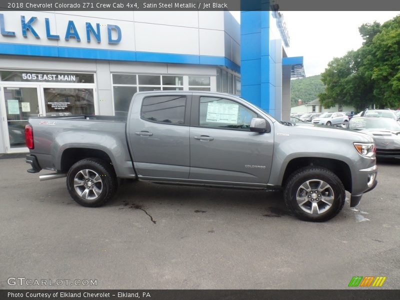 Satin Steel Metallic / Jet Black 2018 Chevrolet Colorado Z71 Crew Cab 4x4
