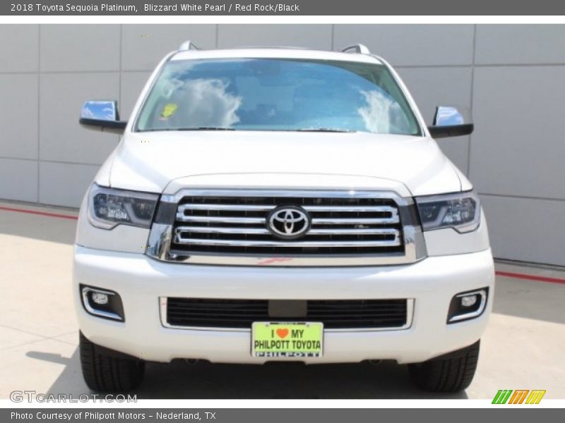 Blizzard White Pearl / Red Rock/Black 2018 Toyota Sequoia Platinum