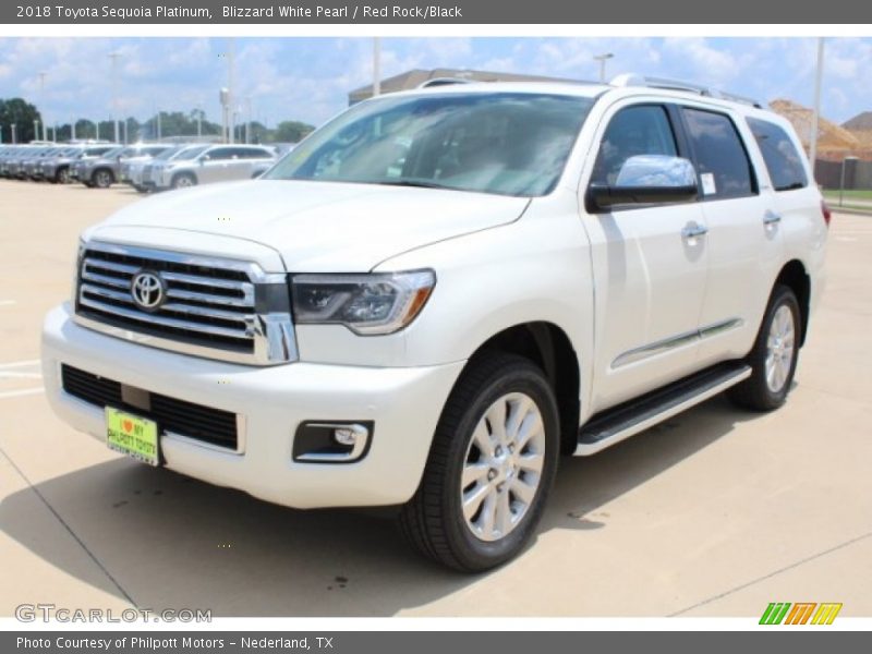 Blizzard White Pearl / Red Rock/Black 2018 Toyota Sequoia Platinum