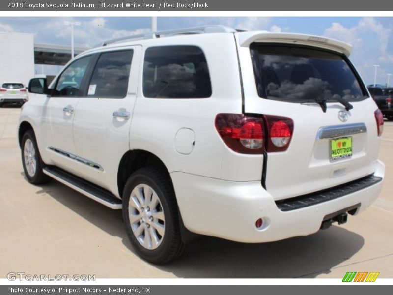 Blizzard White Pearl / Red Rock/Black 2018 Toyota Sequoia Platinum