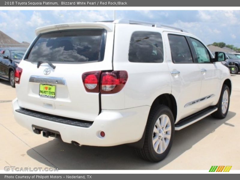 Blizzard White Pearl / Red Rock/Black 2018 Toyota Sequoia Platinum