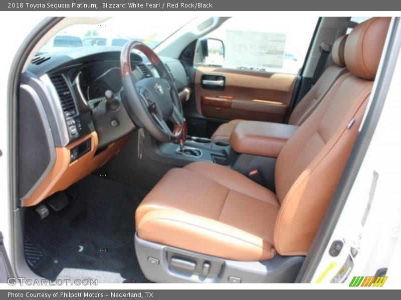 Blizzard White Pearl / Red Rock/Black 2018 Toyota Sequoia Platinum