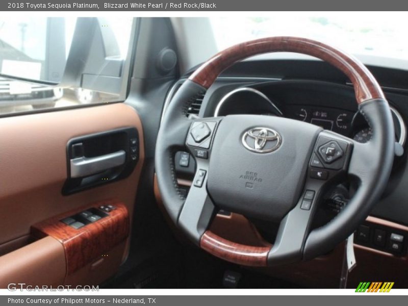 Blizzard White Pearl / Red Rock/Black 2018 Toyota Sequoia Platinum
