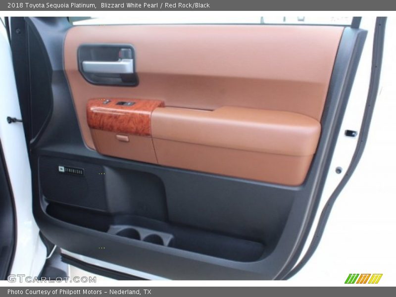 Blizzard White Pearl / Red Rock/Black 2018 Toyota Sequoia Platinum