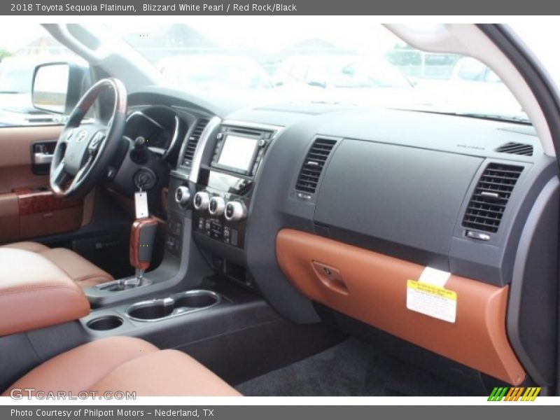 Blizzard White Pearl / Red Rock/Black 2018 Toyota Sequoia Platinum