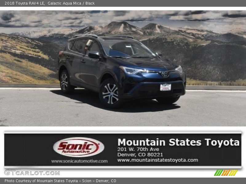 Galactic Aqua Mica / Black 2018 Toyota RAV4 LE