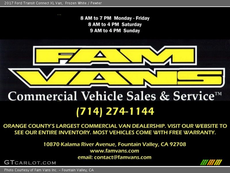 Frozen White / Pewter 2017 Ford Transit Connect XL Van