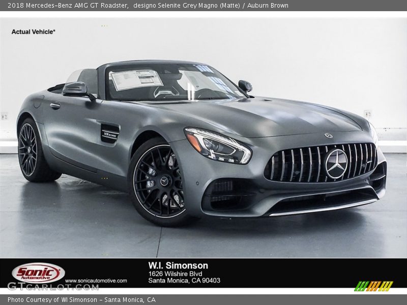 designo Selenite Grey Magno (Matte) / Auburn Brown 2018 Mercedes-Benz AMG GT Roadster