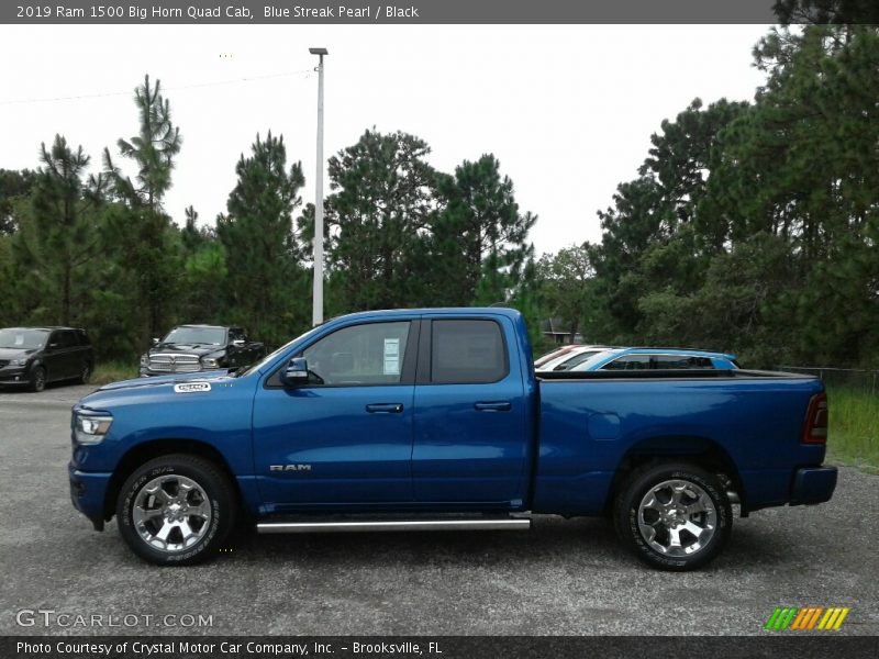 Blue Streak Pearl / Black 2019 Ram 1500 Big Horn Quad Cab