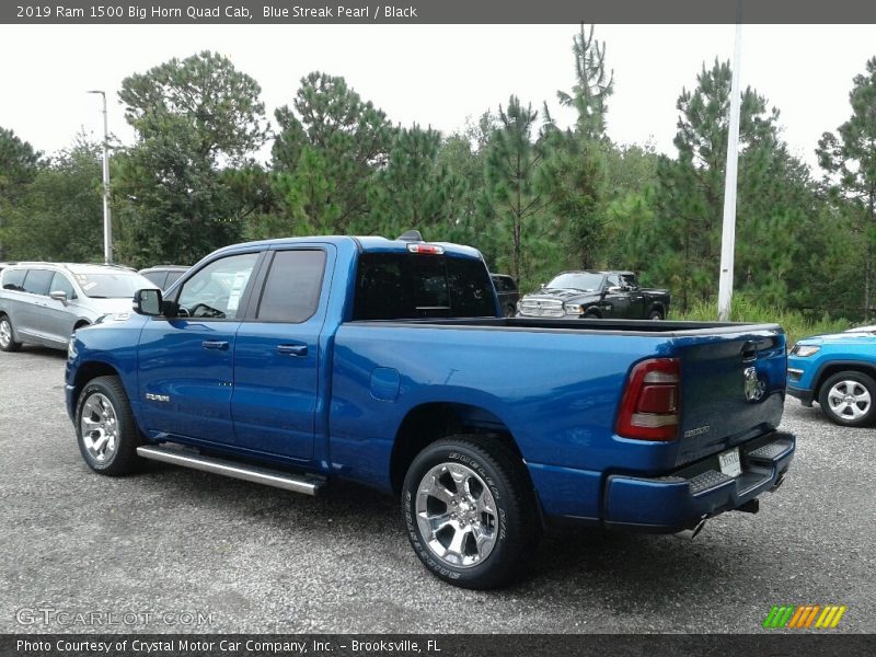 Blue Streak Pearl / Black 2019 Ram 1500 Big Horn Quad Cab