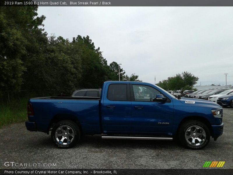 Blue Streak Pearl / Black 2019 Ram 1500 Big Horn Quad Cab