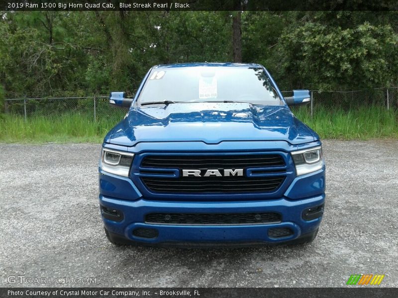 Blue Streak Pearl / Black 2019 Ram 1500 Big Horn Quad Cab