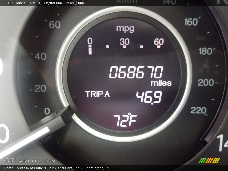 Crystal Black Pearl / Black 2012 Honda CR-V LX