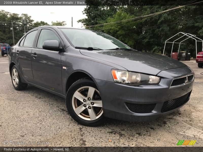 Apex Silver Metallic / Black 2009 Mitsubishi Lancer ES
