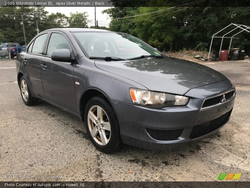 Apex Silver Metallic / Black 2009 Mitsubishi Lancer ES