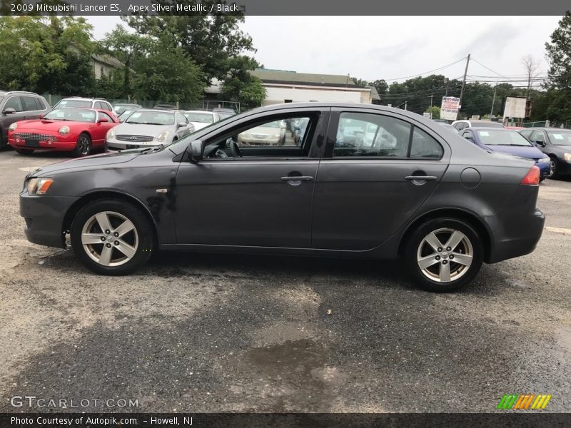 Apex Silver Metallic / Black 2009 Mitsubishi Lancer ES