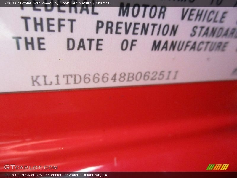 Sport Red Metallic / Charcoal 2008 Chevrolet Aveo Aveo5 LS