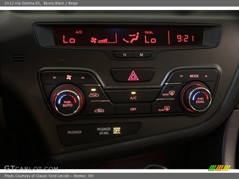 Ebony Black / Beige 2012 Kia Optima EX