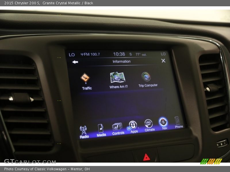 Granite Crystal Metallic / Black 2015 Chrysler 200 S