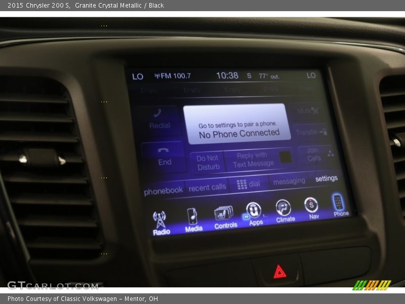 Granite Crystal Metallic / Black 2015 Chrysler 200 S