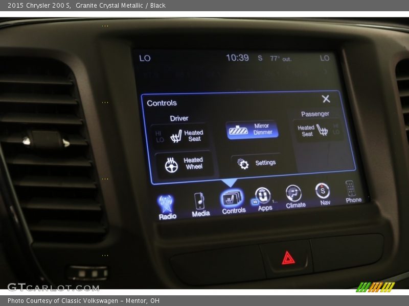 Granite Crystal Metallic / Black 2015 Chrysler 200 S