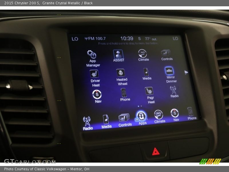 Granite Crystal Metallic / Black 2015 Chrysler 200 S