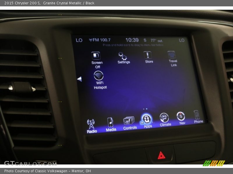 Granite Crystal Metallic / Black 2015 Chrysler 200 S