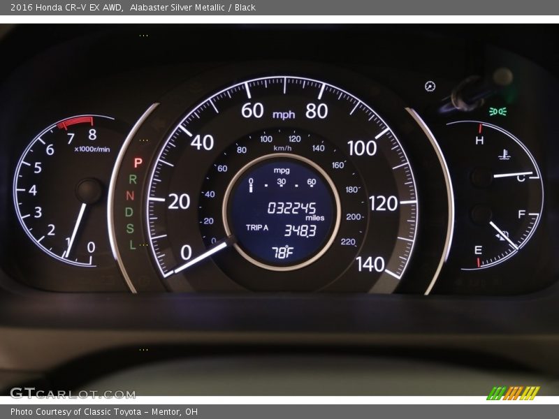 Alabaster Silver Metallic / Black 2016 Honda CR-V EX AWD
