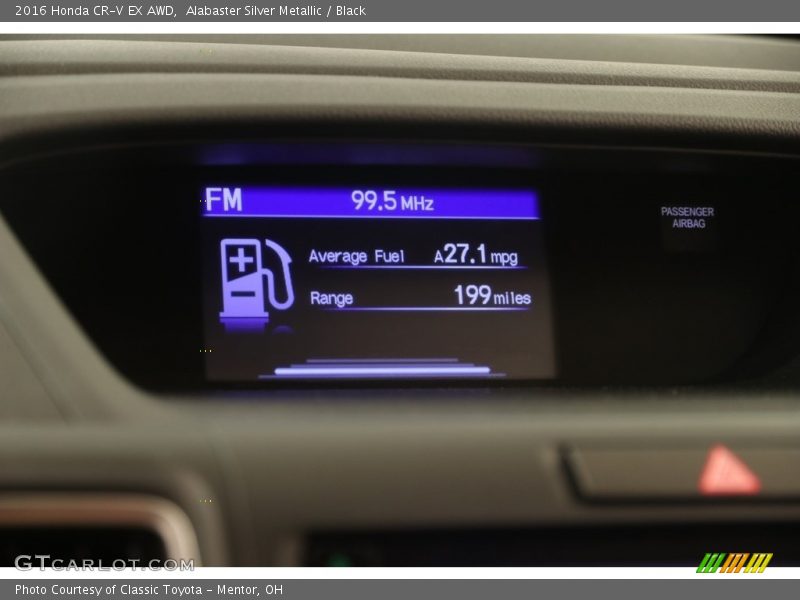 Alabaster Silver Metallic / Black 2016 Honda CR-V EX AWD