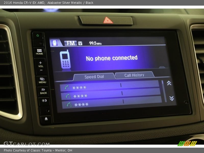Alabaster Silver Metallic / Black 2016 Honda CR-V EX AWD