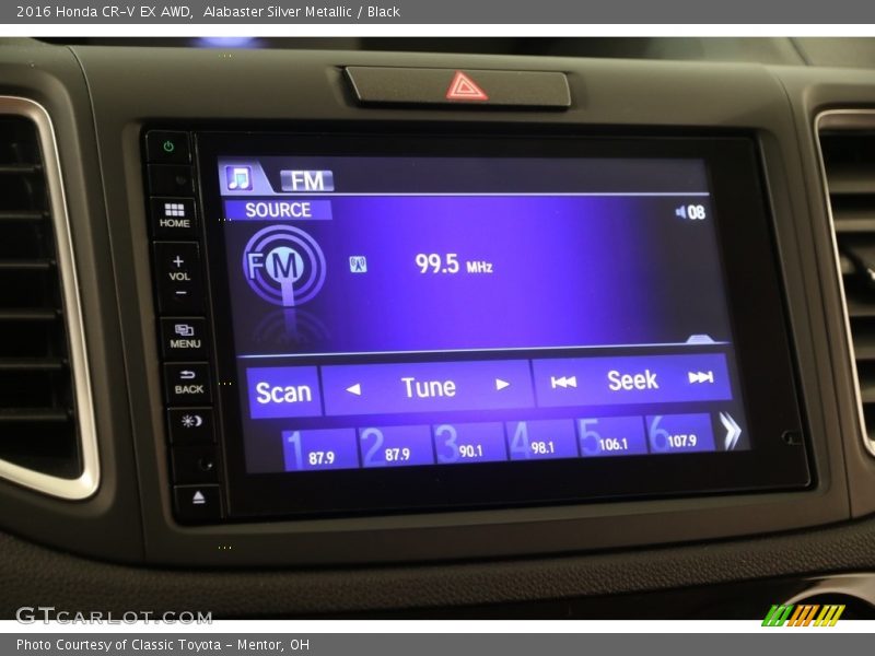 Alabaster Silver Metallic / Black 2016 Honda CR-V EX AWD