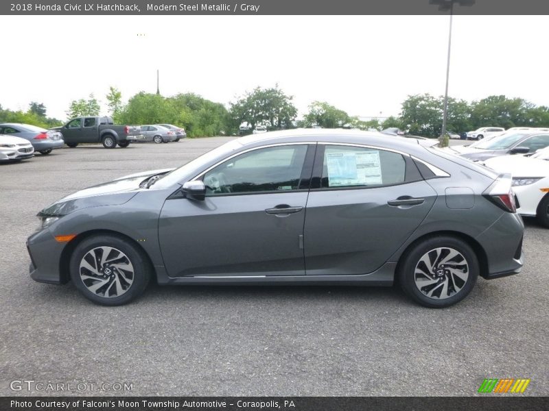 Modern Steel Metallic / Gray 2018 Honda Civic LX Hatchback