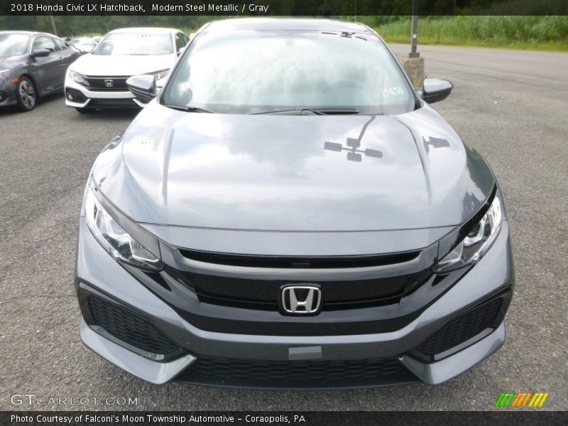 Modern Steel Metallic / Gray 2018 Honda Civic LX Hatchback