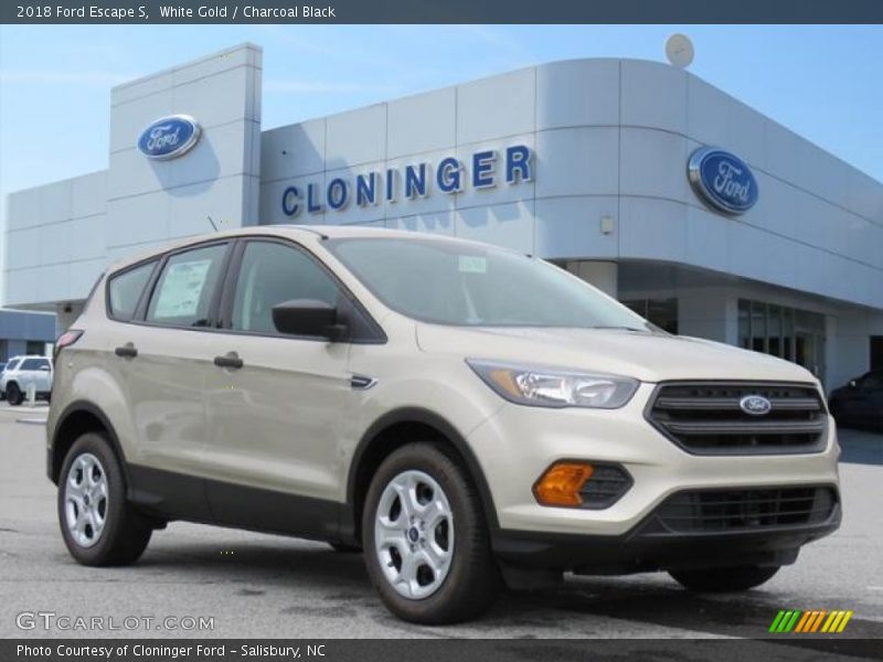 White Gold / Charcoal Black 2018 Ford Escape S