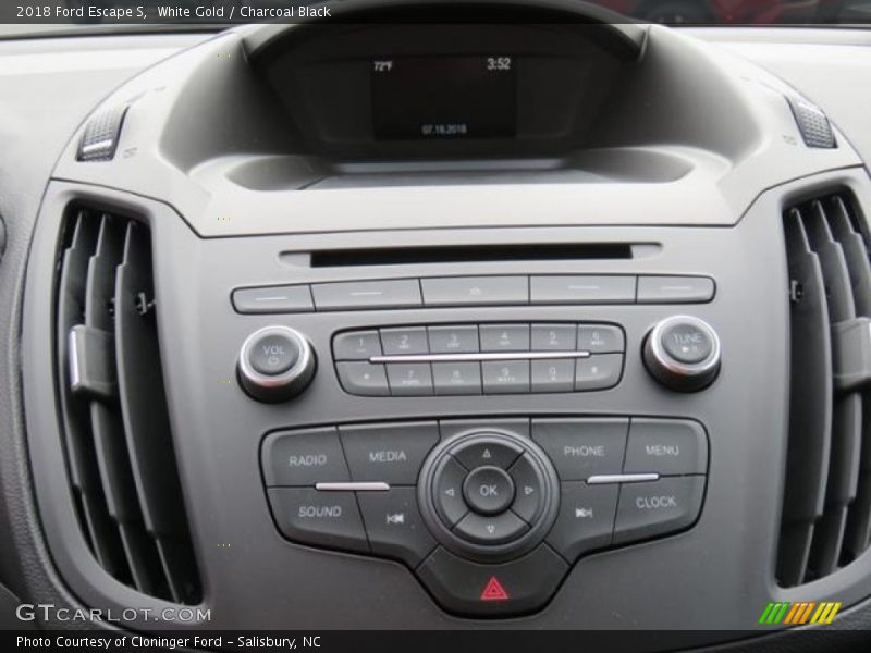 White Gold / Charcoal Black 2018 Ford Escape S