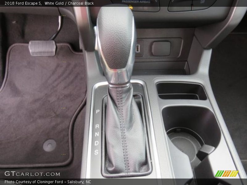 White Gold / Charcoal Black 2018 Ford Escape S