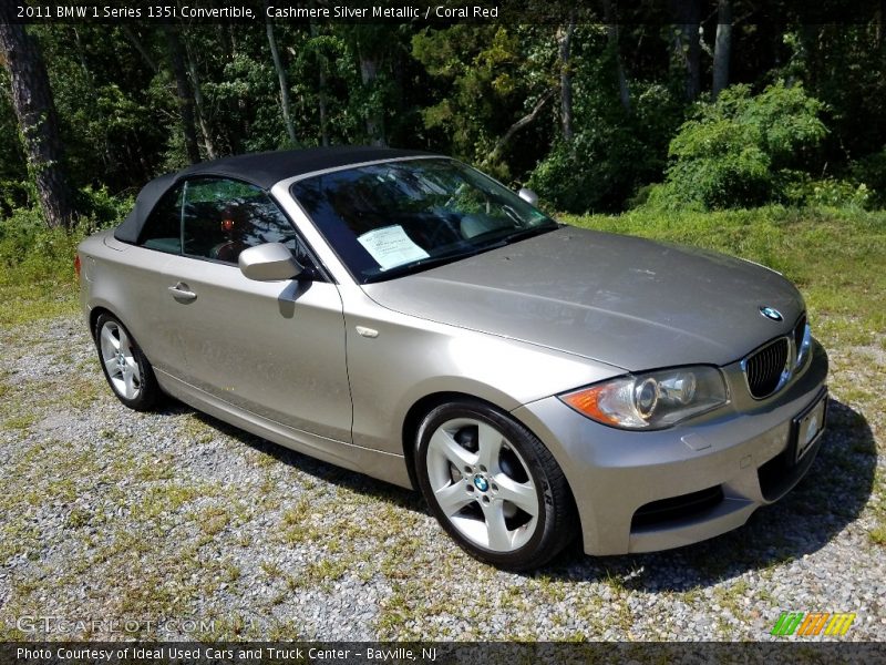 Cashmere Silver Metallic / Coral Red 2011 BMW 1 Series 135i Convertible