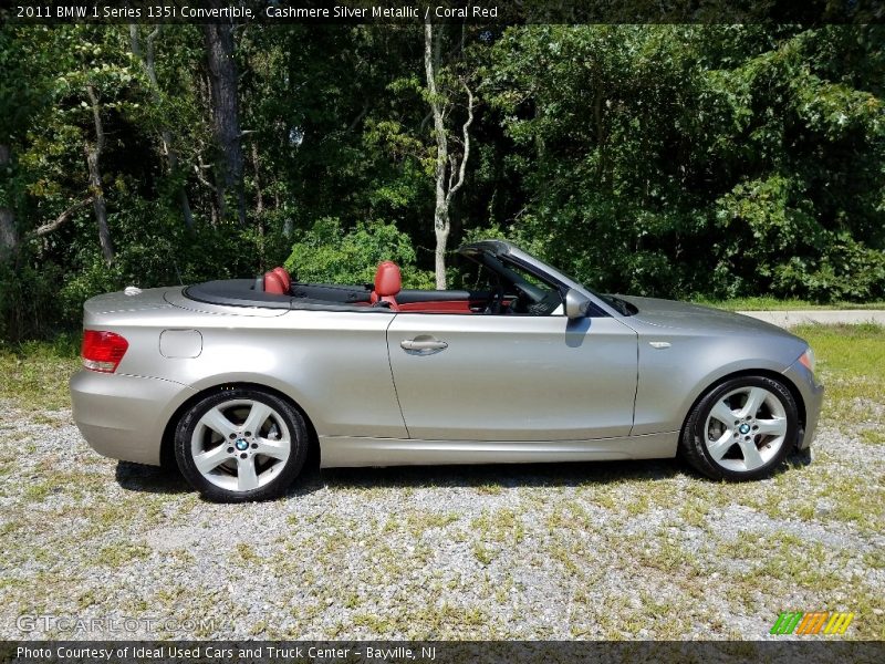 Cashmere Silver Metallic / Coral Red 2011 BMW 1 Series 135i Convertible